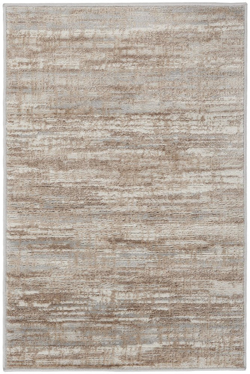 9' X 12' Ivory and Gray Abstract Non Skid Area Rug